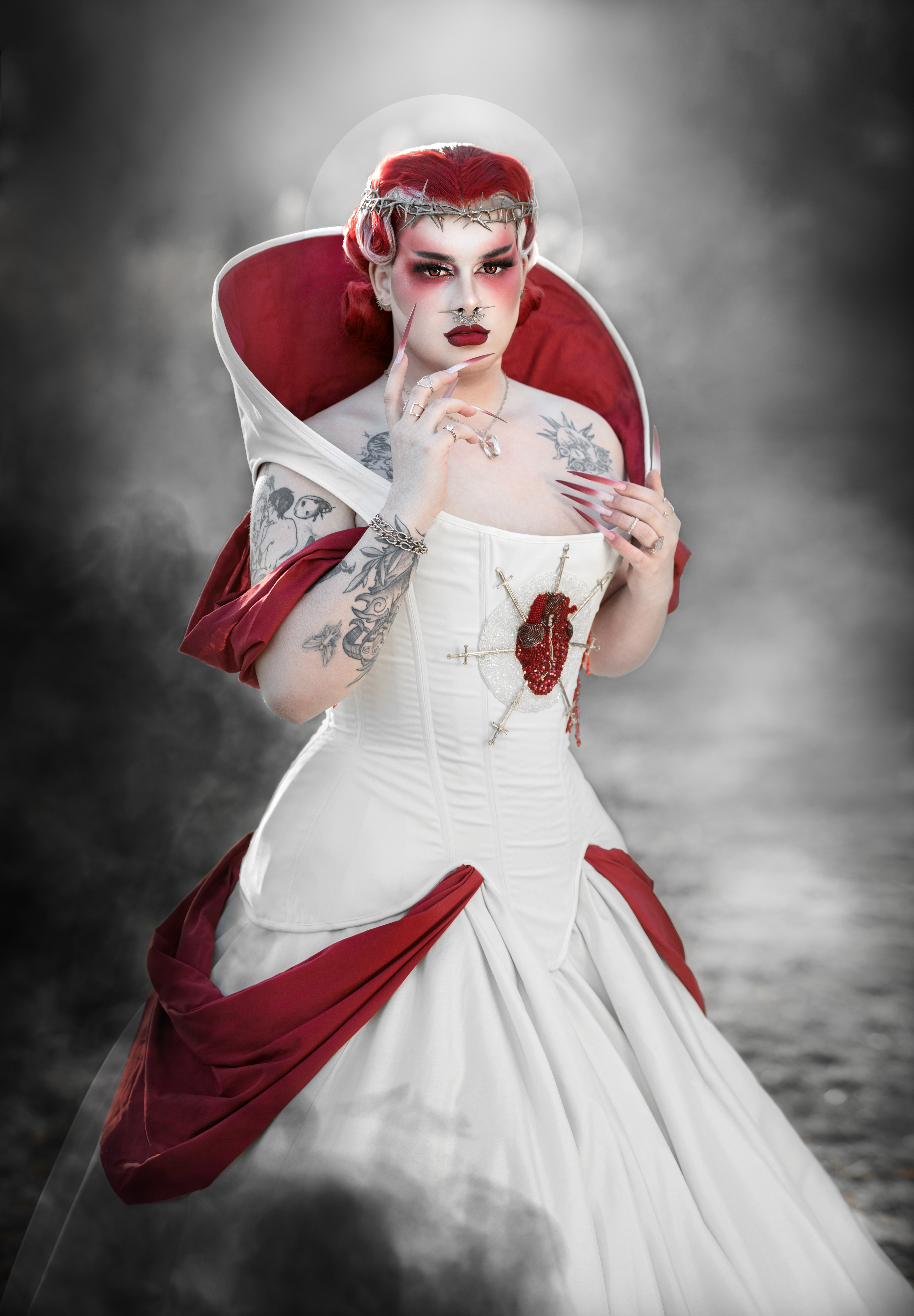 Corset Fallen Angel par la Maison Charlie Grilhé pour Rose Tental. Photographie par Photobscure Perruque par Séverine Martin