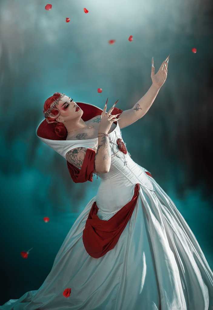 Corset Fallen Angel par la Maison Charlie Grilhé pour Rose Tental. Photographie par Photobscure Perruque par Séverine Martin